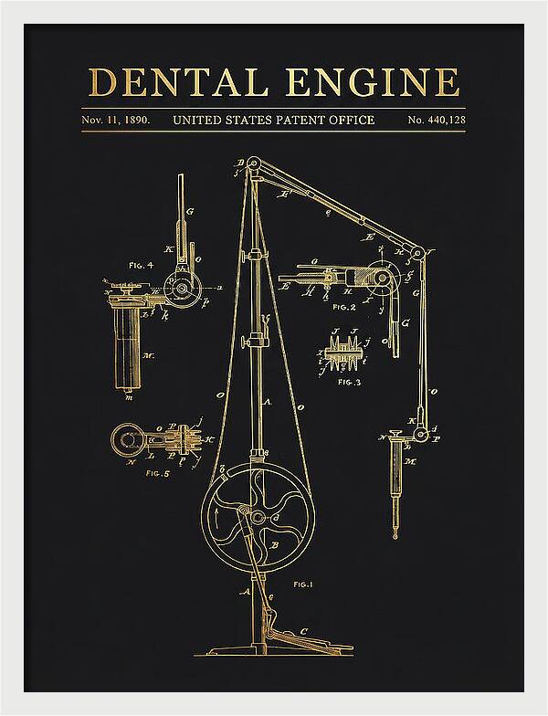 Dental Engine Gold Patent Us440128a