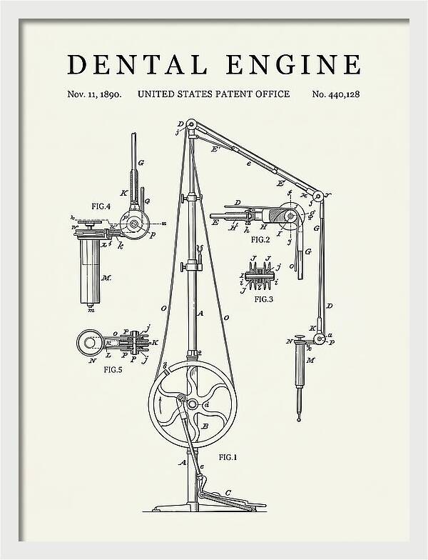 Dental Engine Minimalist Patent Us440128a