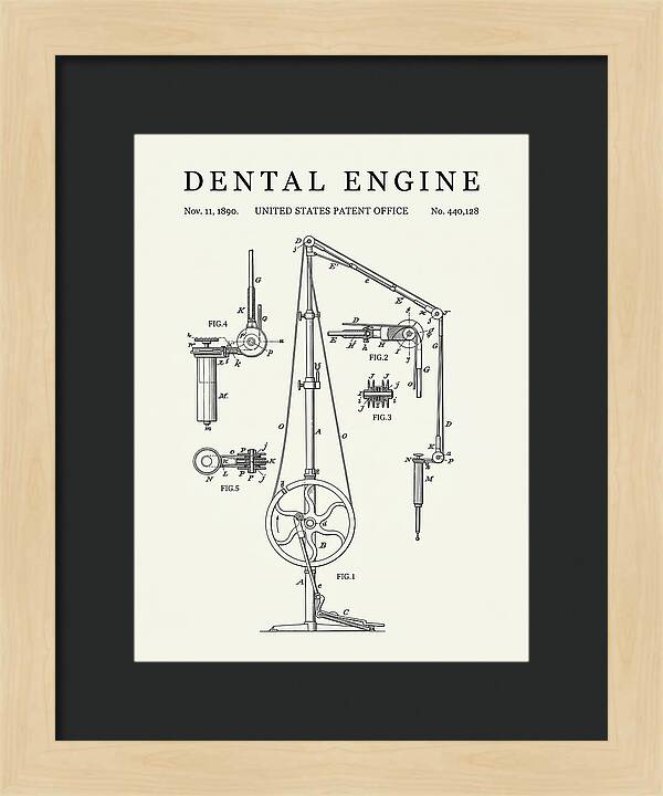 Dental Engine Minimalist Patent Us440128a