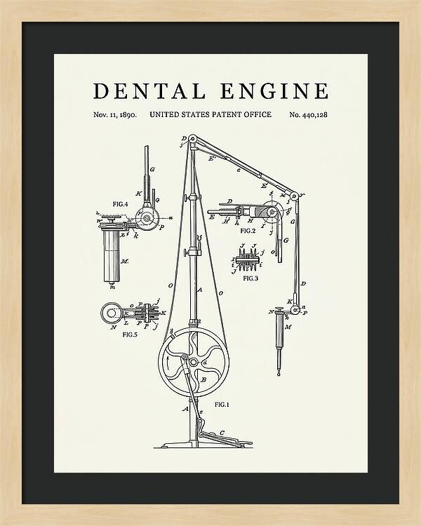 Dental Engine Minimalist Patent Us440128a