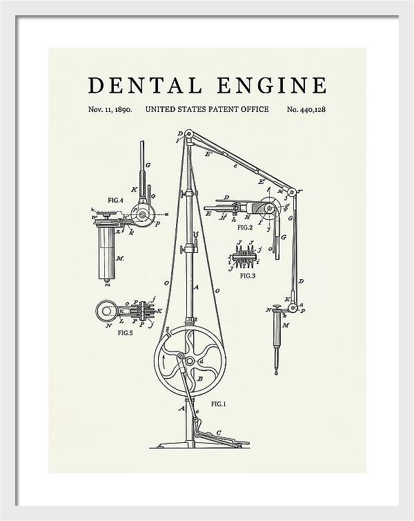 Dental Engine Minimalist Patent Us440128a