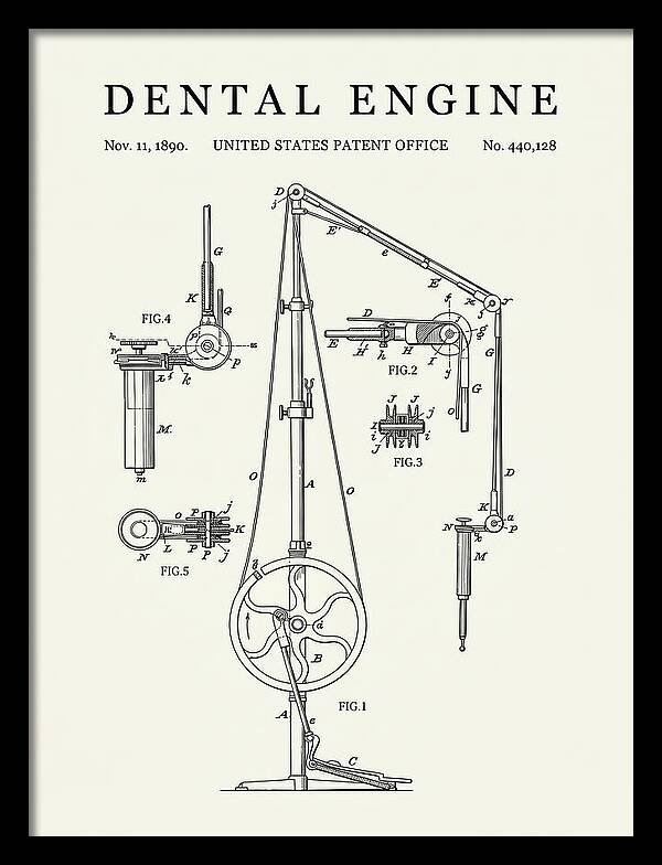 Dental Engine Minimalist Patent Us440128a