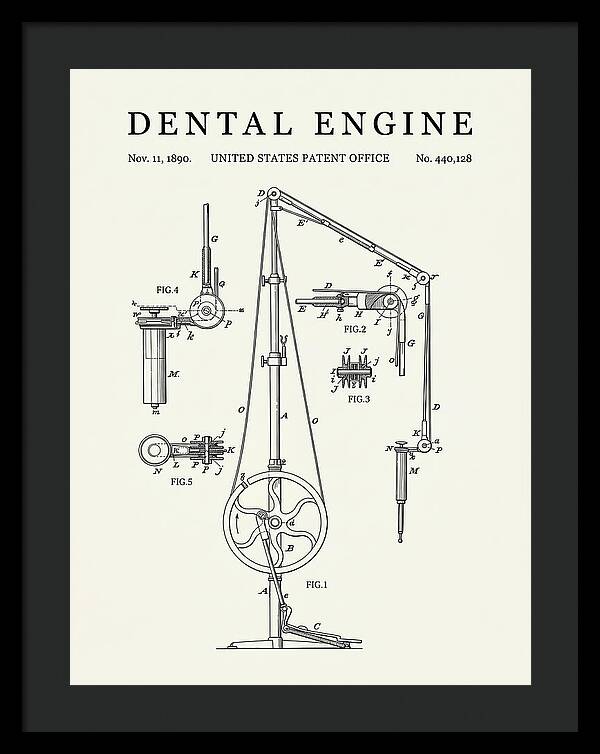 Dental Engine Minimalist Patent Us440128a