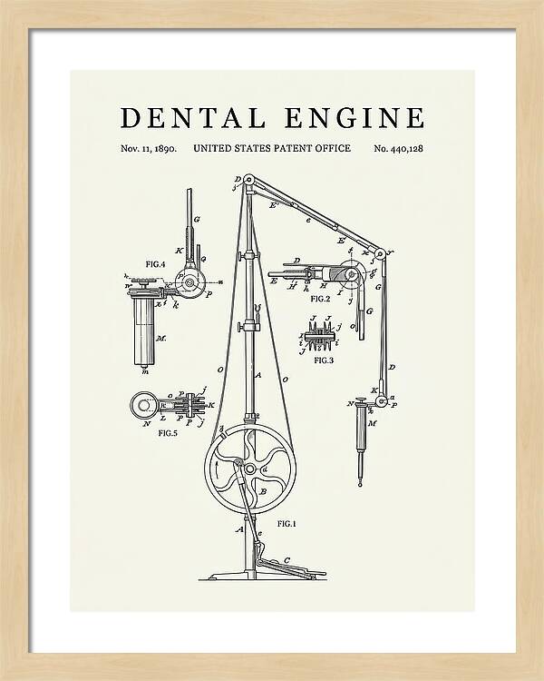 Dental Engine Minimalist Patent Us440128a