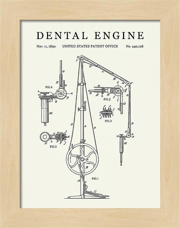 Dental Engine Minimalist Patent Us440128a