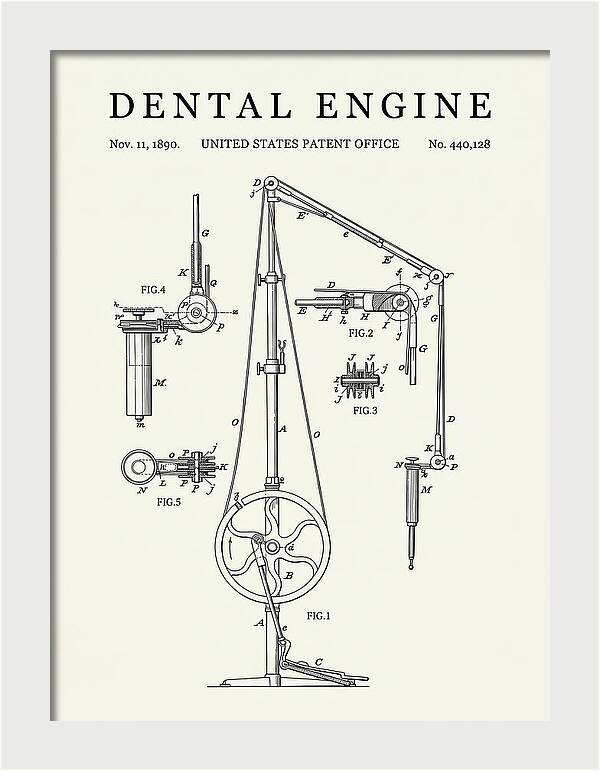 Dental Engine Minimalist Patent Us440128a