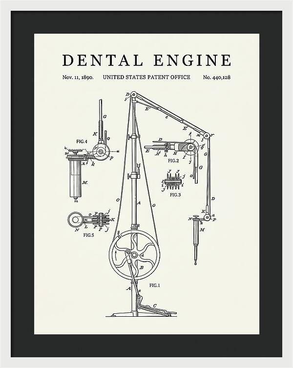 Dental Engine Minimalist Patent Us440128a