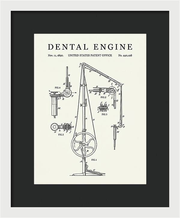 Dental Engine Minimalist Patent Us440128a