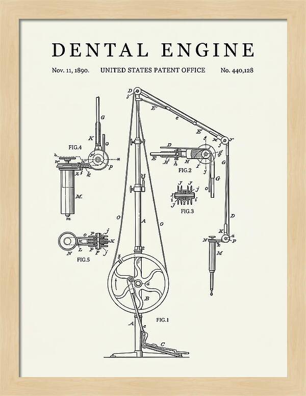 Dental Engine Minimalist Patent Us440128a