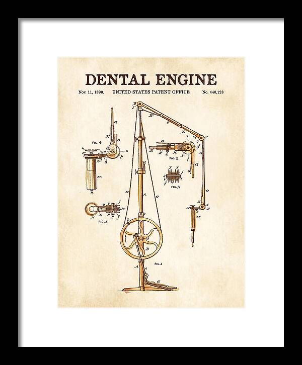 Dental Engine Watercolor Patent Us440128a