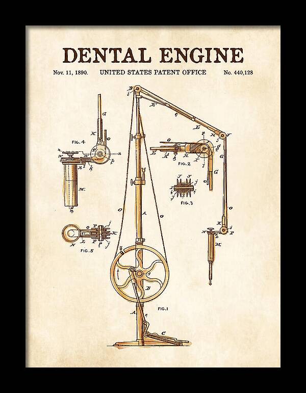 Dental Engine Watercolor Patent Us440128a