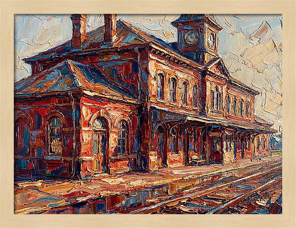 Depot Building In Vibrant Hues