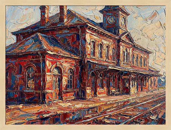 Depot Building In Vibrant Hues