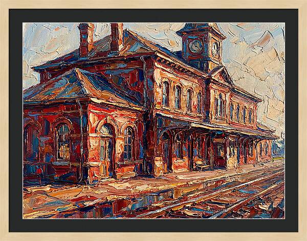 Depot Building In Vibrant Hues