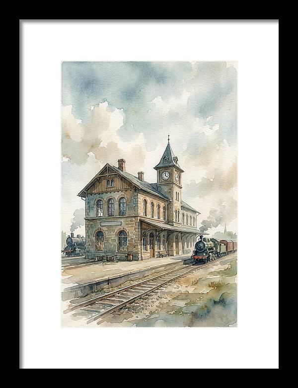 Depot Building In Watercolor