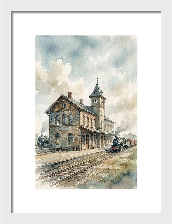 Depot Building In Watercolor