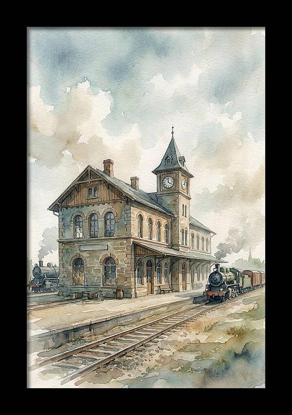 Depot Building In Watercolor