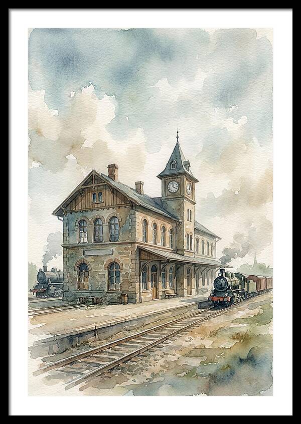 Depot Building In Watercolor