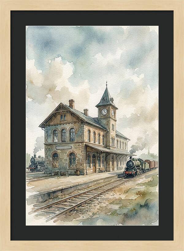 Depot Building In Watercolor