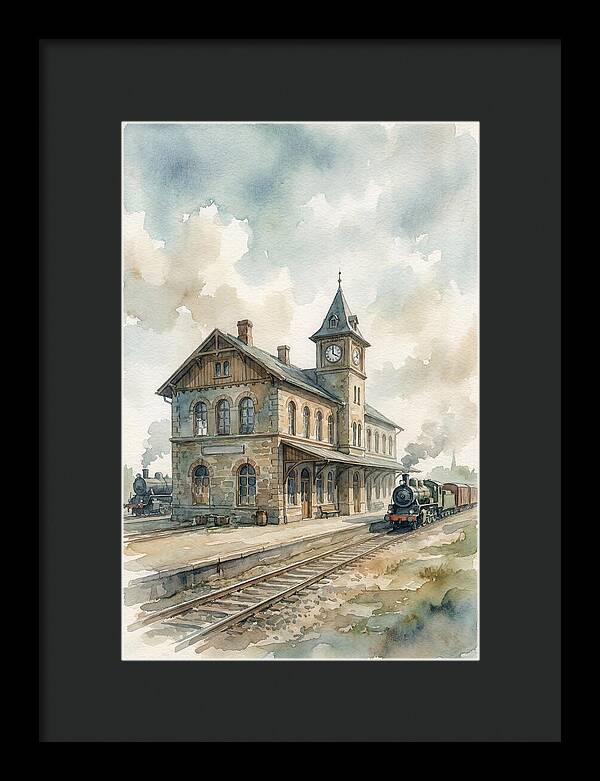 Depot Building In Watercolor