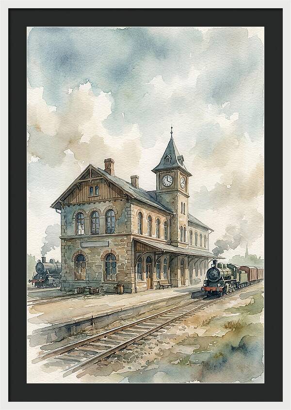 Depot Building In Watercolor