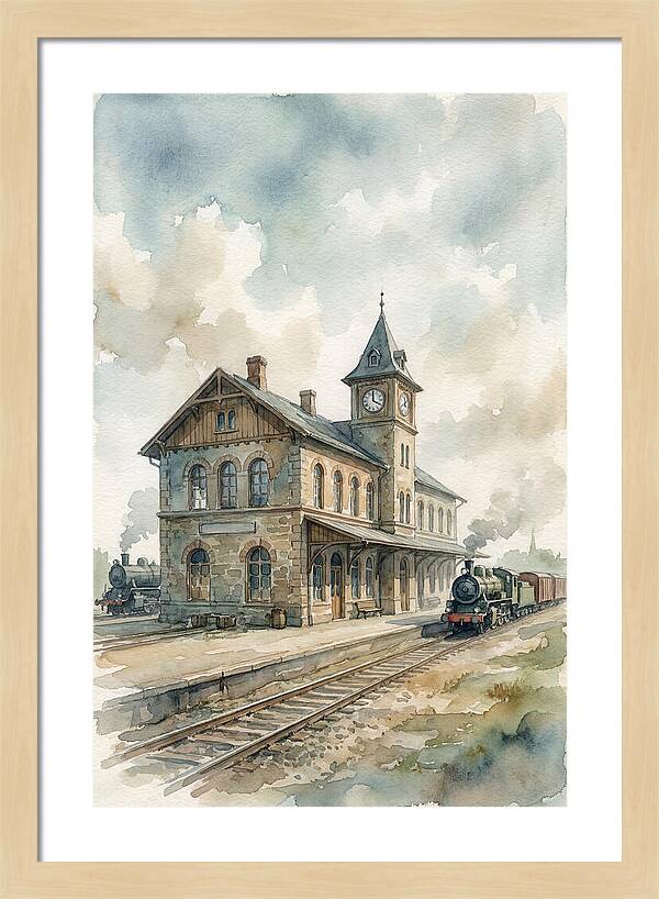 Depot Building In Watercolor