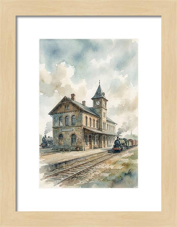 Depot Building In Watercolor