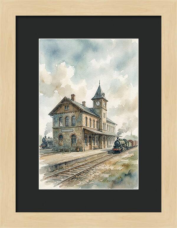 Depot Building In Watercolor