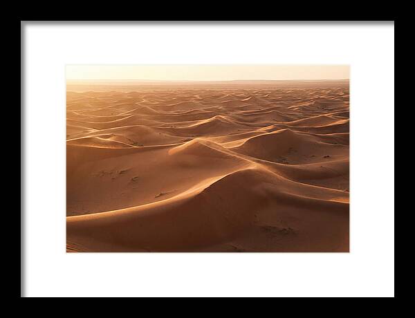 Desert Dunes Rippling Toward Horizon
