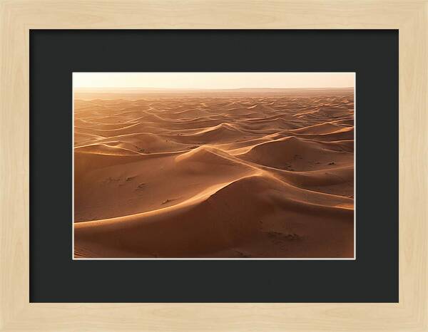 Desert Dunes Rippling Toward Horizon