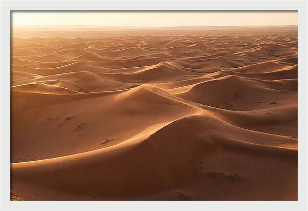 Desert Dunes Rippling Toward Horizon