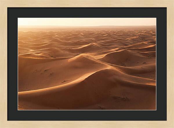 Desert Dunes Rippling Toward Horizon