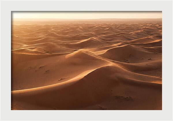 Desert Dunes Rippling Toward Horizon