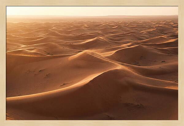 Desert Dunes Rippling Toward Horizon