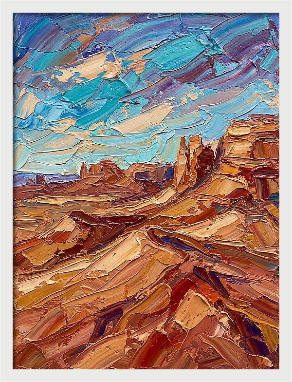 Desert Landscape In Palette Knife