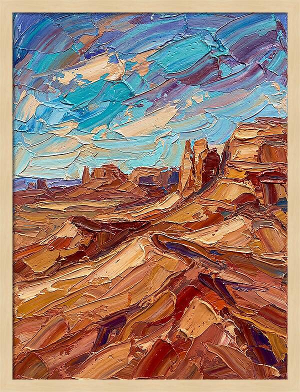 Desert Landscape In Palette Knife
