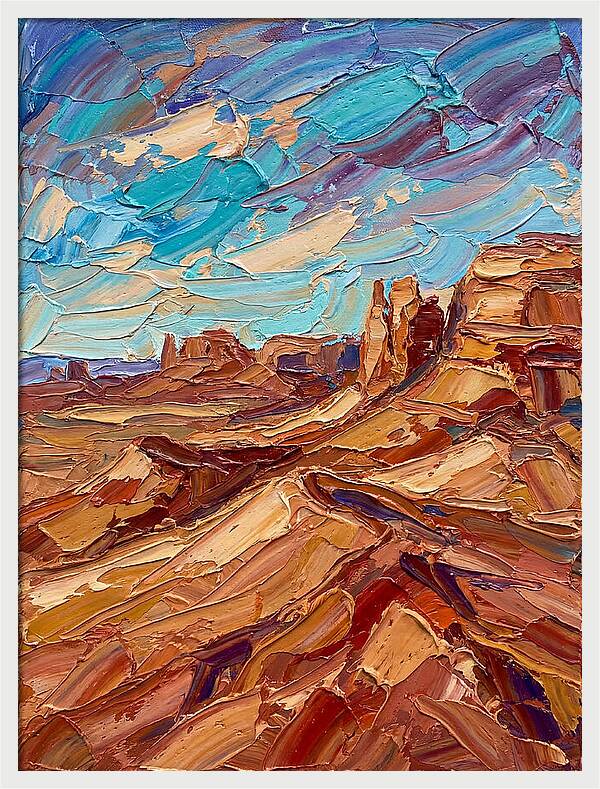 Desert Landscape In Palette Knife
