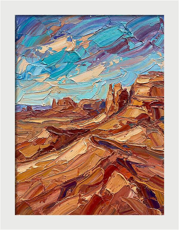 Desert Landscape In Palette Knife