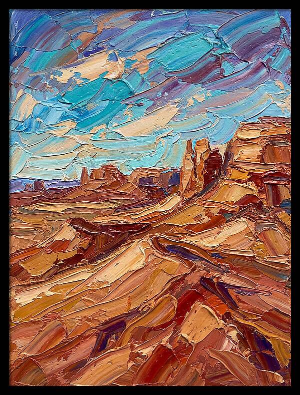 Desert Landscape In Palette Knife
