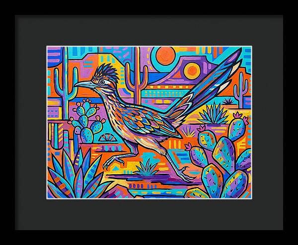 Desert Roadrunner Among Vibrant Flora