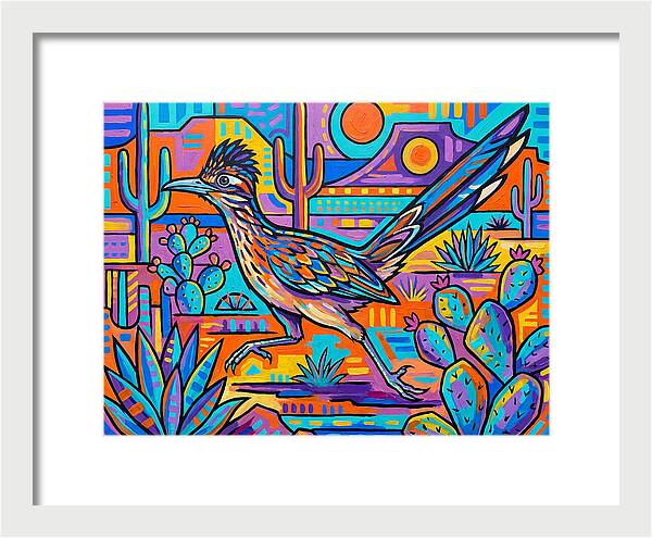 Desert Roadrunner Among Vibrant Flora