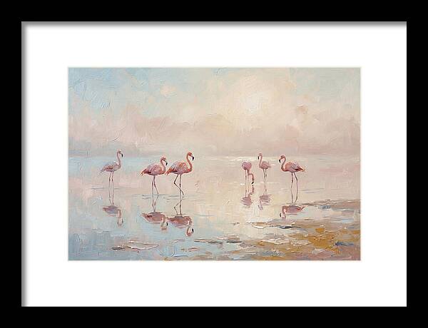 Desert Serenity With Flamingos