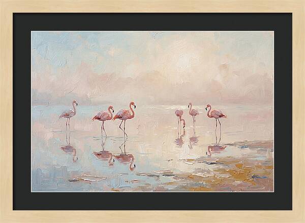 Desert Serenity With Flamingos
