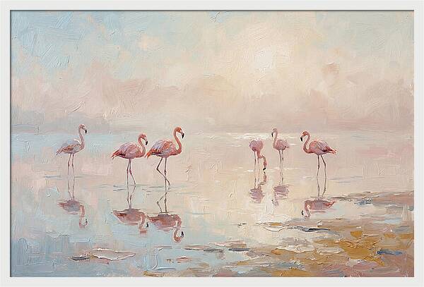 Desert Serenity With Flamingos