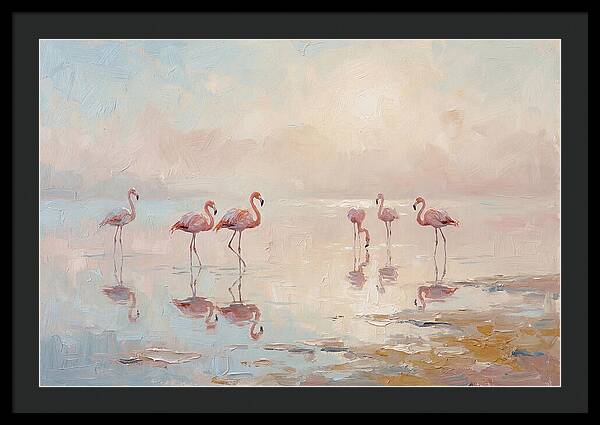 Desert Serenity With Flamingos