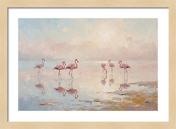 Desert Serenity With Flamingos
