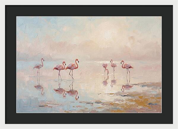 Desert Serenity With Flamingos