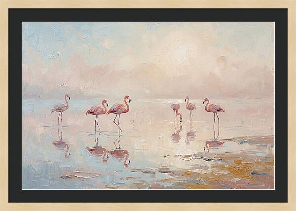 Desert Serenity With Flamingos