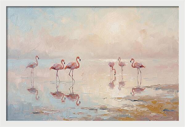 Desert Serenity With Flamingos