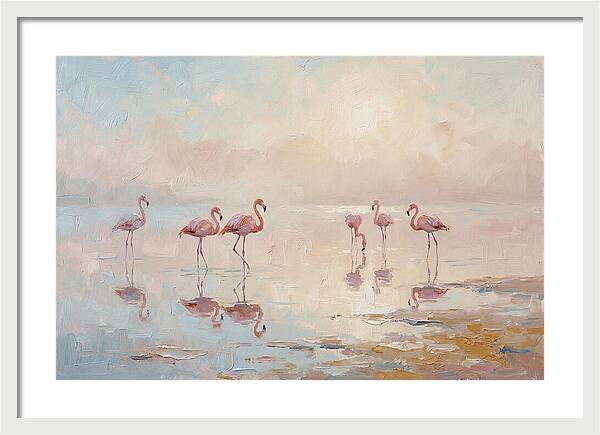 Desert Serenity With Flamingos